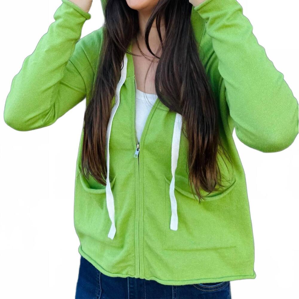 NEW ZAKET & PLOVER long sleeve zip hoodie in celery